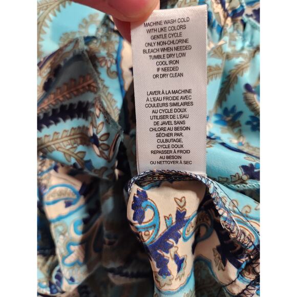 Chelsea and Theodore Maxi Skirt Women's Size XS Blue Paisley Hippie Boho Tassled - Picture 7 of 10